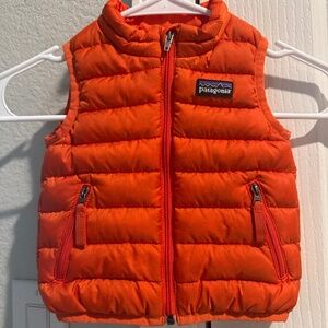 Baby infant 6 months Patagonia down vest orange